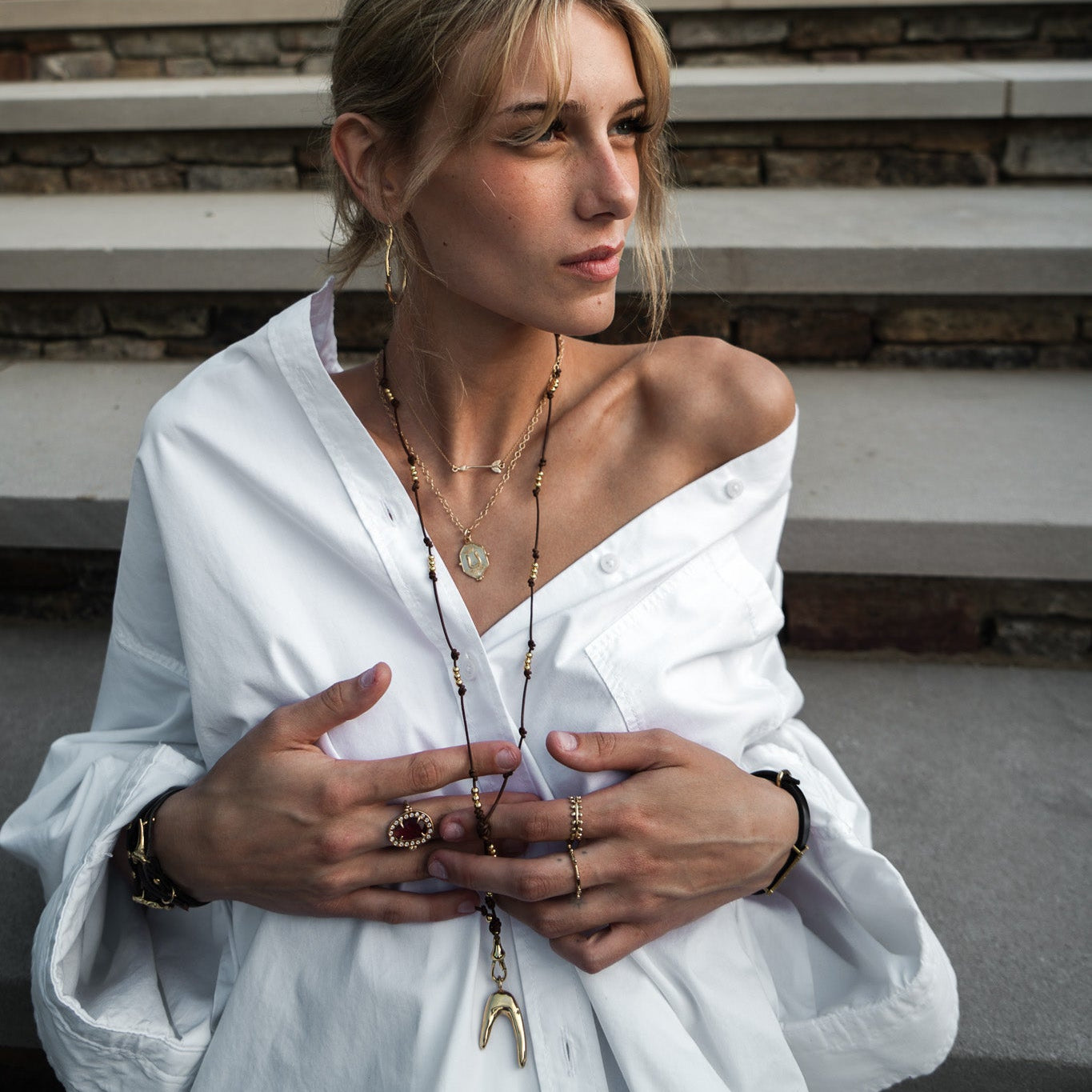 Brass Antler necklace