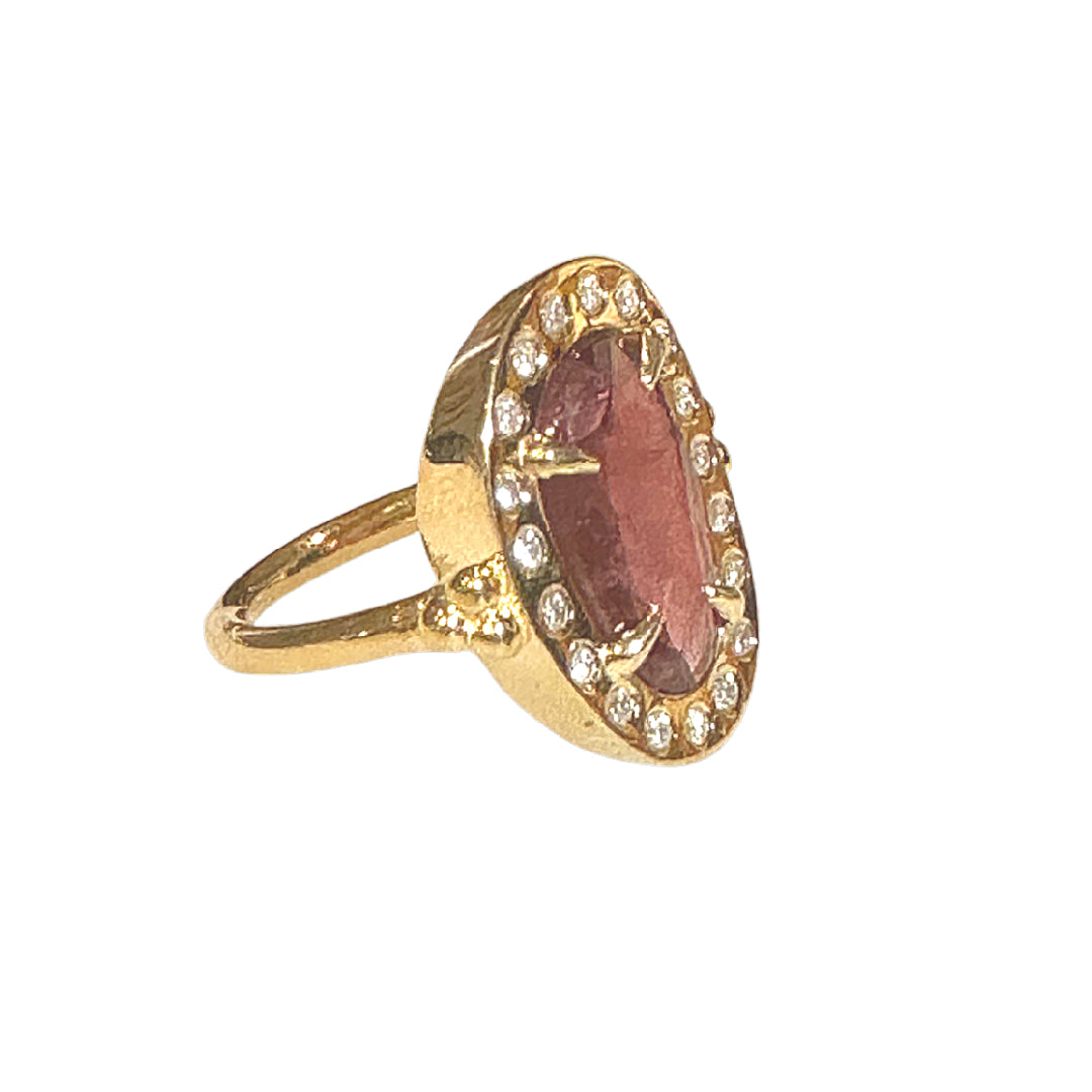 Tourmaline Diamond ring Louisa Guild Jewelry