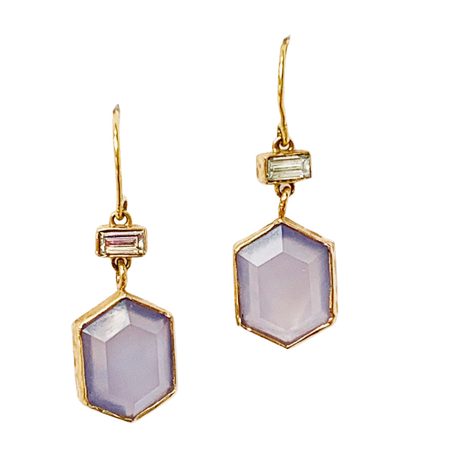 Chalcedony and Diamond Drops – Louisa Guild Jewelry