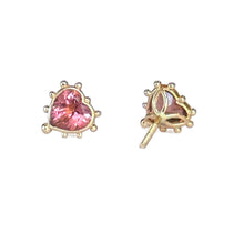 Tourmaline Heart Studs